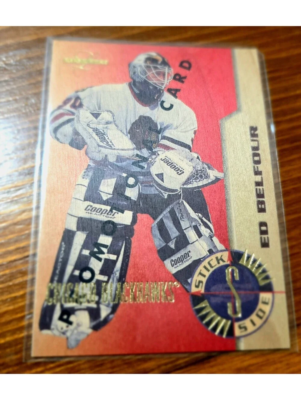 1995-96 Leaf Limited Stick Side Promo/2500 Ed Belfour #8 HOF Promo Card Rare 🔥